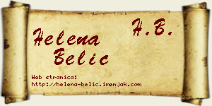 Helena Belić vizit kartica